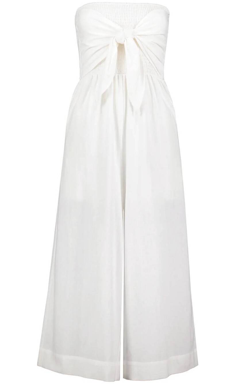 NEW BISHOP + YOUNG women's elva tie front jumpsuit in pure